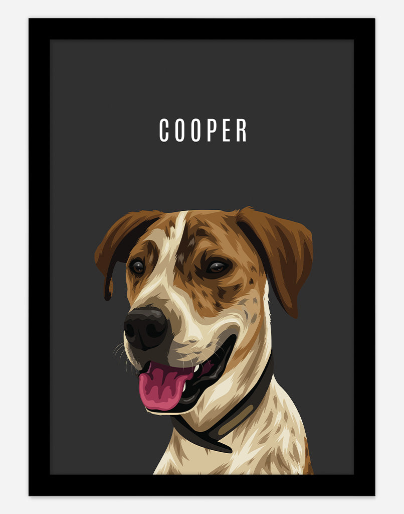 Custom Pet Portrait - One Pet - A4 - Unframed - Australia