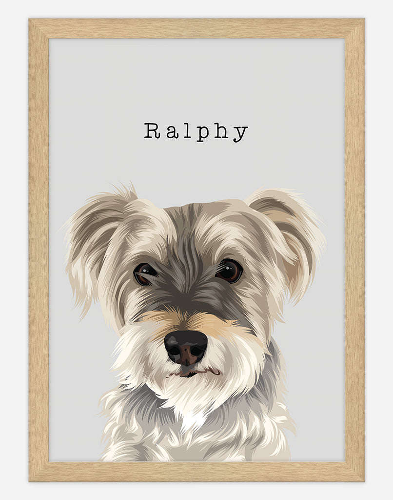Custom Pet Portrait - One Pet - A4 - Unframed - Australia