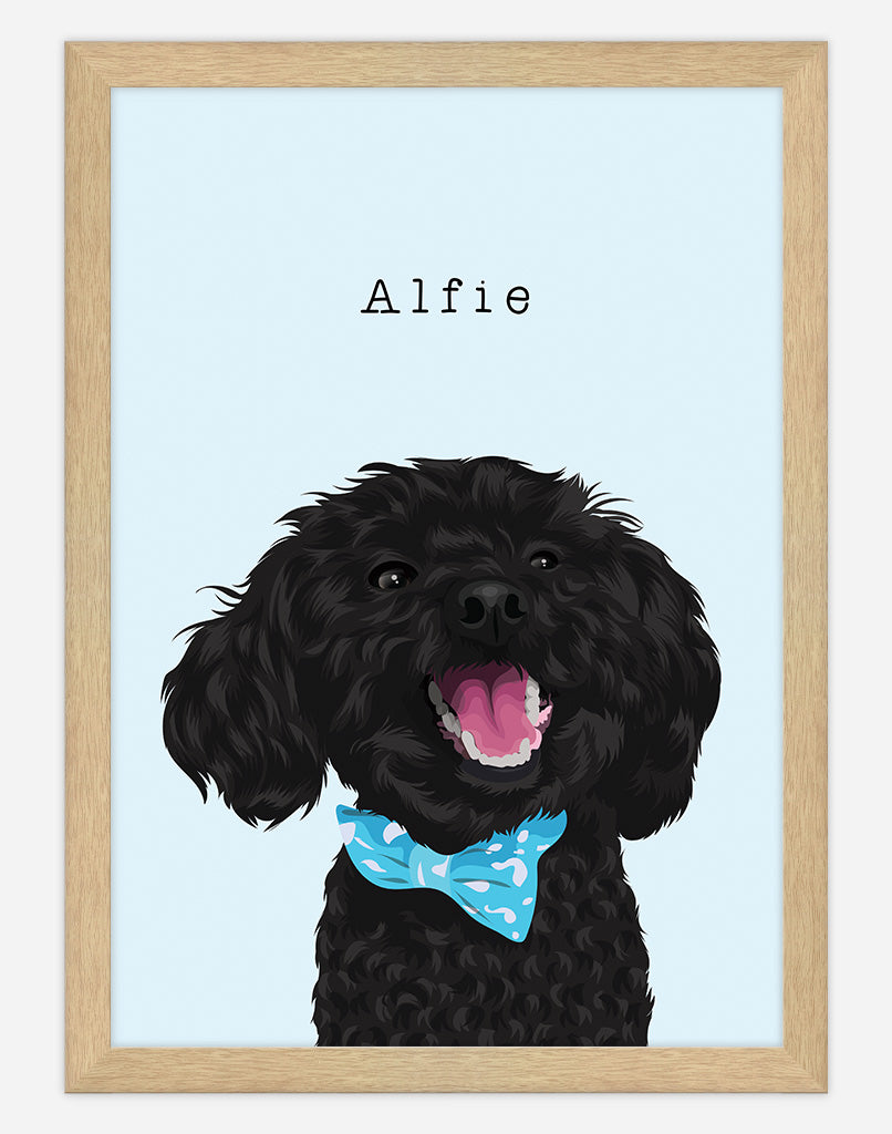 Custom Pet Portrait - One Pet - A4 - Unframed - Australia