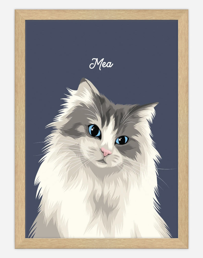 Custom Pet Portrait - One Pet - A4 - Unframed - Australia