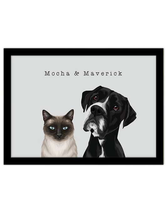 Custom Pet Portrait - Two Pet Portrait