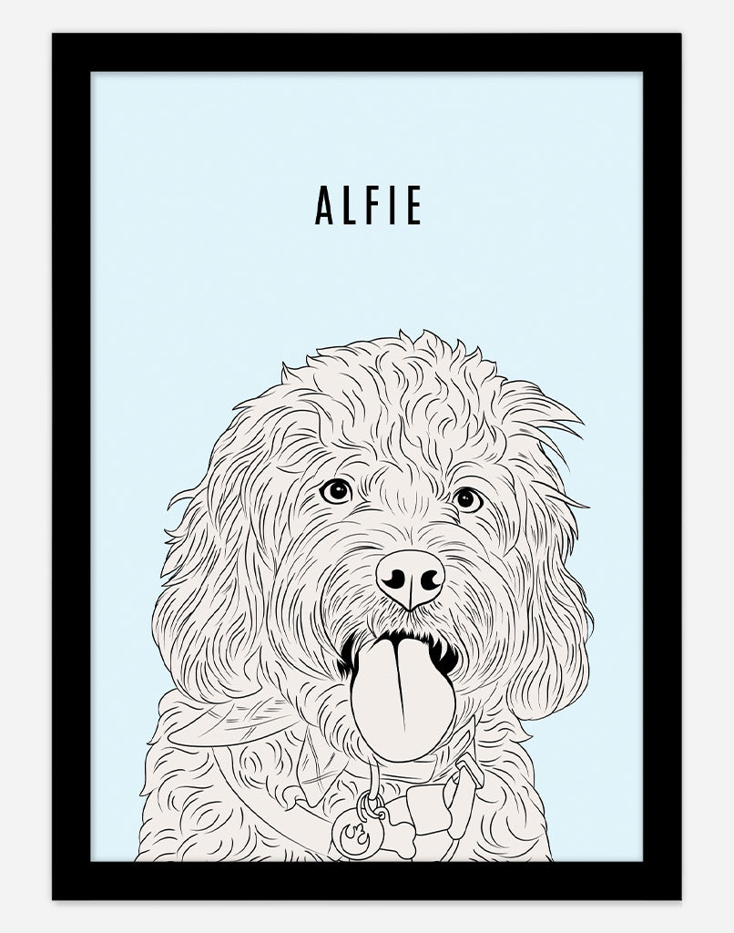 Custom Pet Portrait Minimal Style Dog Portrait