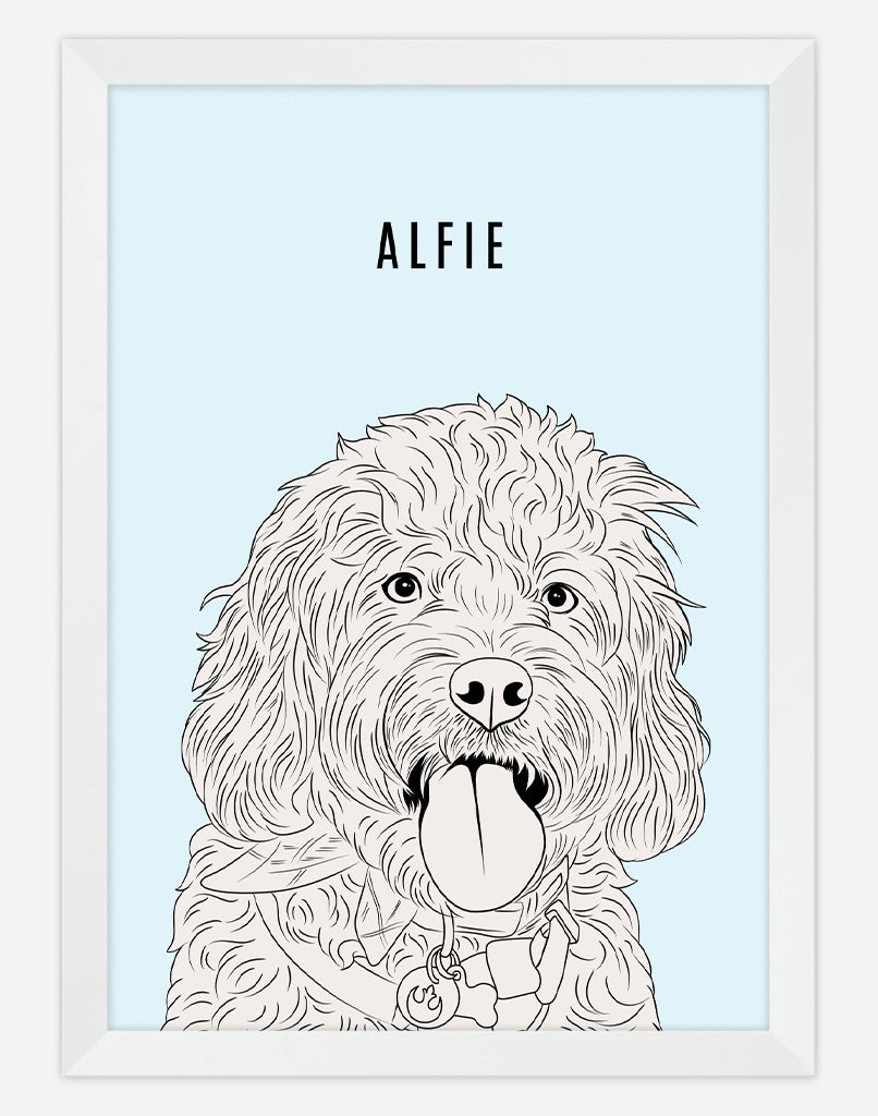 Custom Pet Portrait Minimal Style Dog Portrait