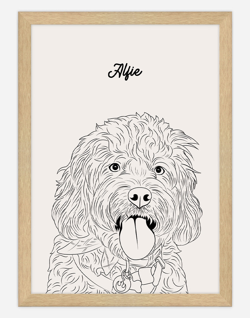 Custom Pet Portrait Minimal Style Dog Portrait