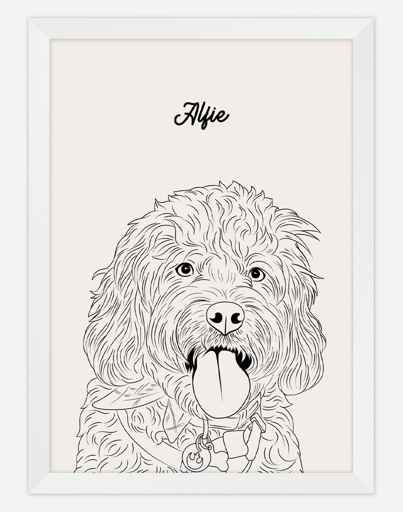 Custom Pet Portrait Minimal Style Dog Portrait