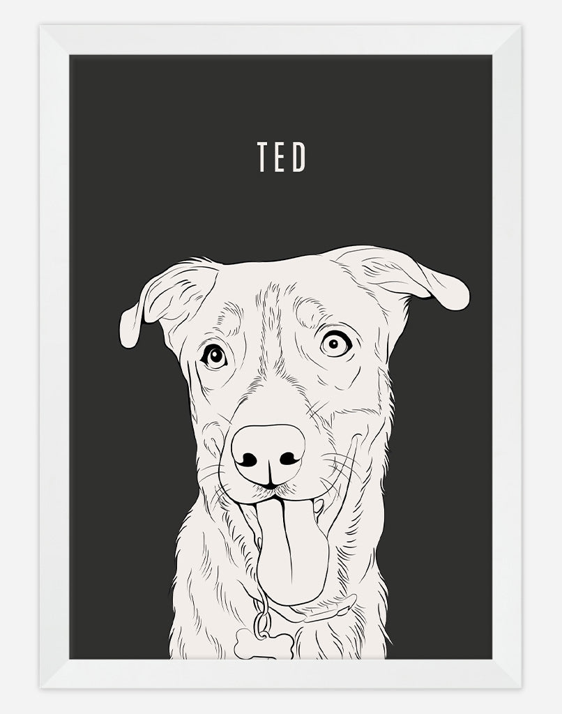 Custom Pet Portrait Minimal Style Dog Portrait