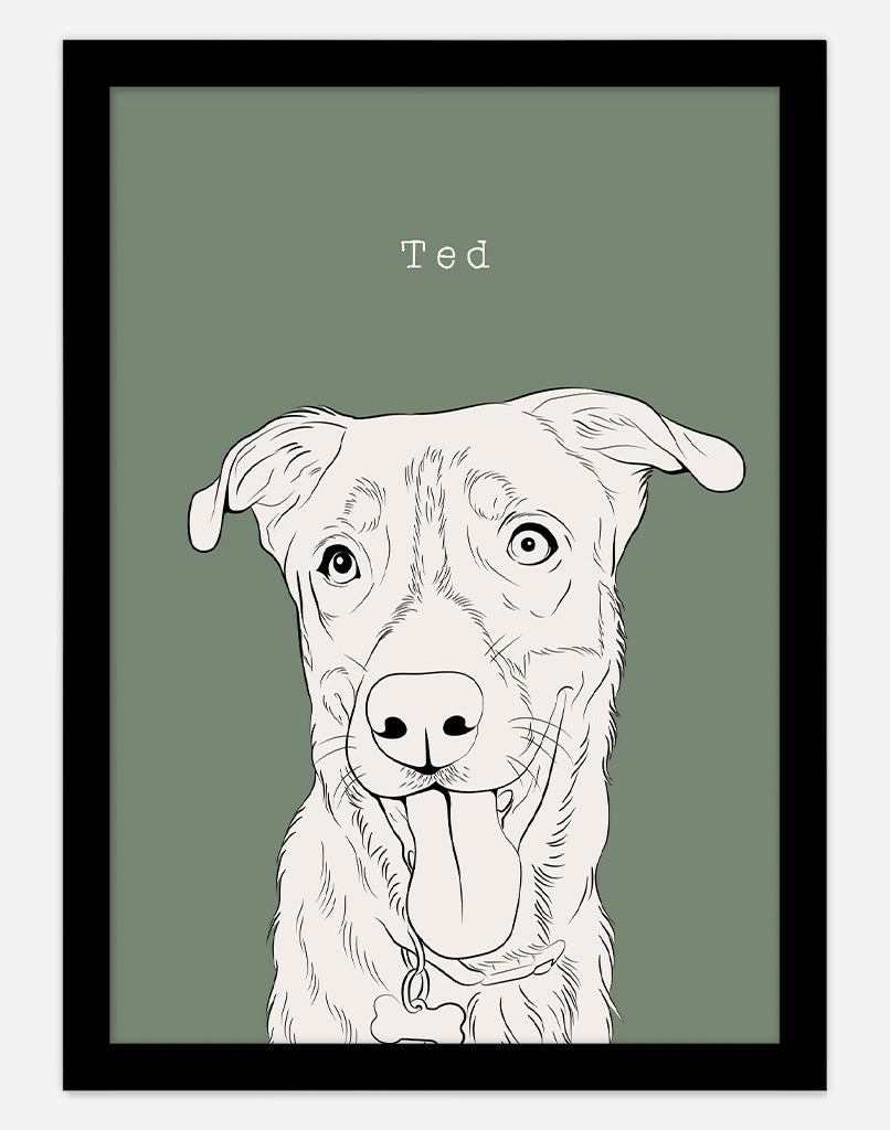 Custom Pet Portrait Minimal Style Dog Portrait