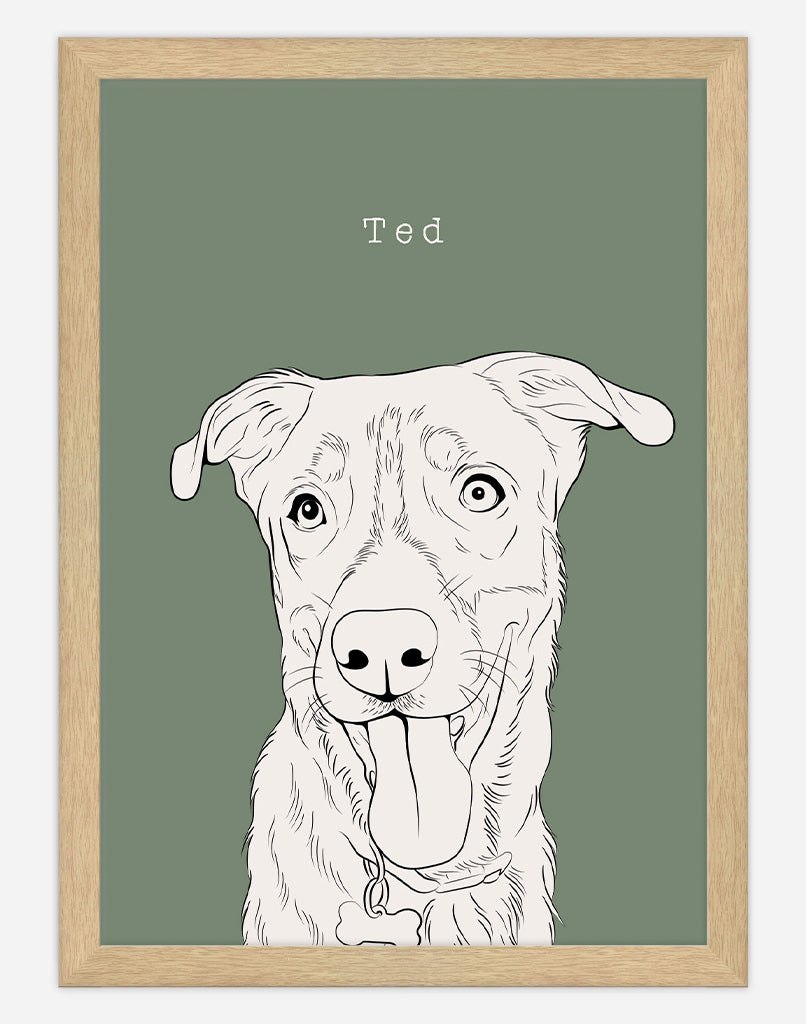 Custom Pet Portrait Minimal Style Dog Portrait