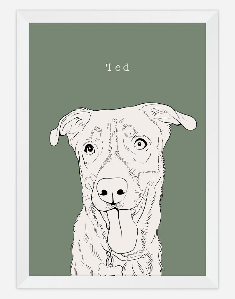 Custom Pet Portrait Minimal Style Dog Portrait