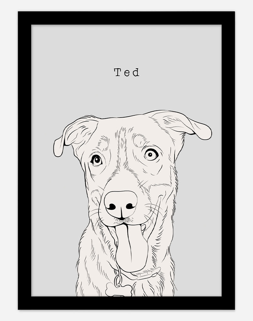 Custom Pet Portrait Minimal Style Dog Portrait