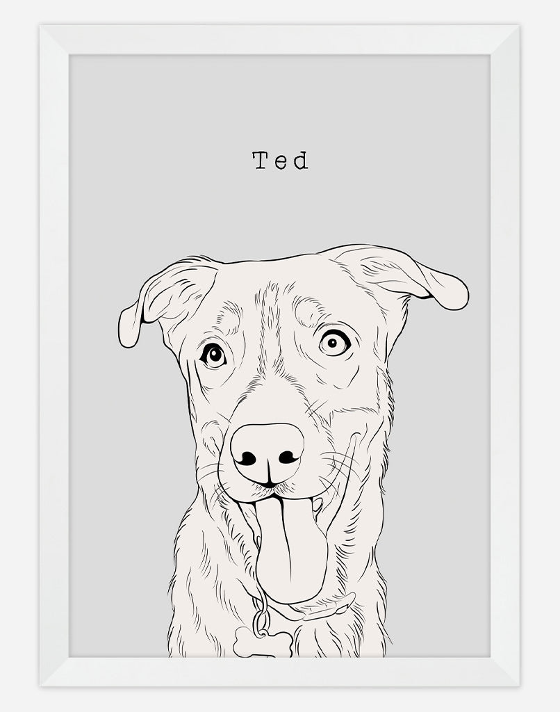 Custom Pet Portrait Minimal Style Dog Portrait