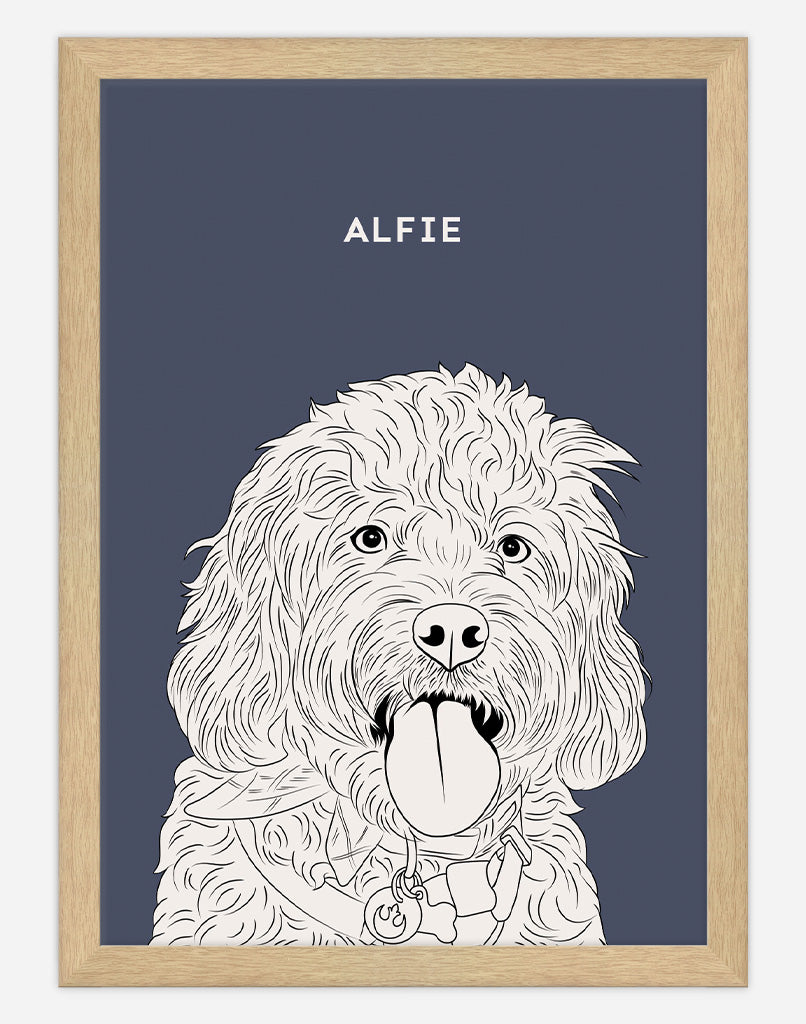 Custom Pet Portrait Minimal Style Dog Portrait