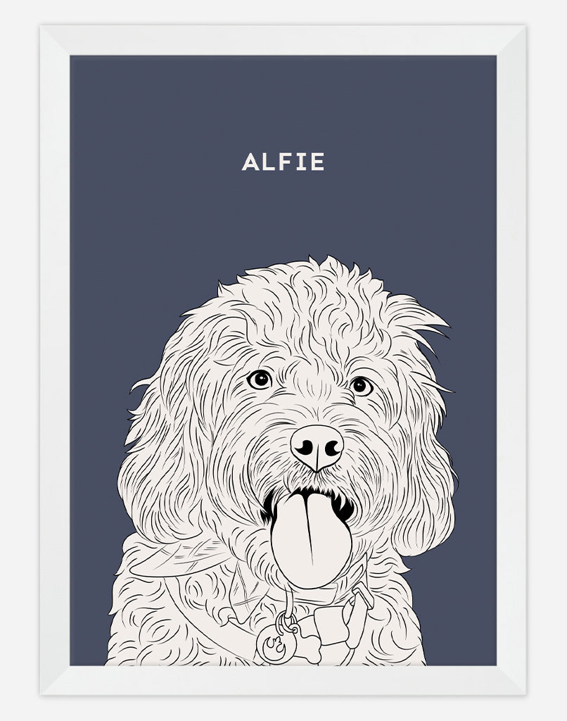 Custom Pet Portrait Minimal Style Dog Portrait