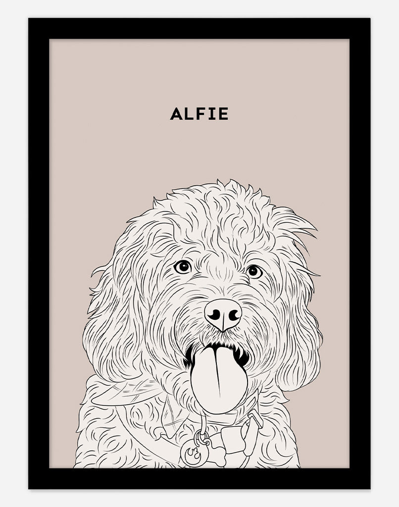 Custom Pet Portrait Minimal Style Dog Portrait