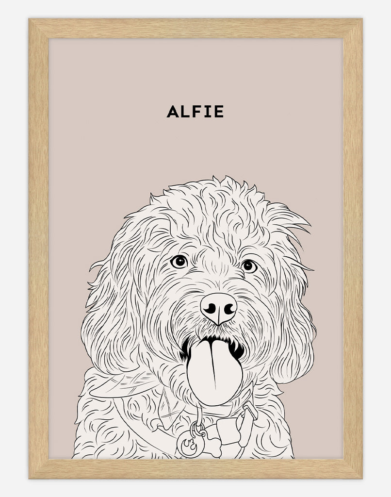 Custom Pet Portrait Minimal Style Dog Portrait