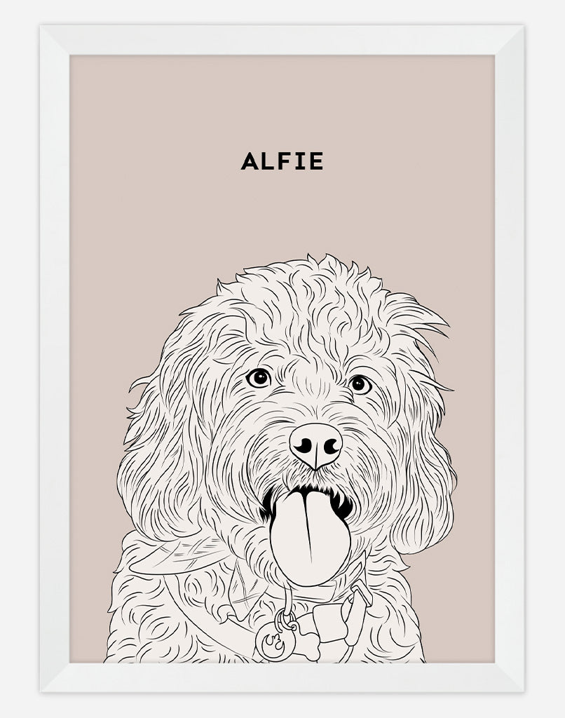 Custom Pet Portrait Minimal Style Dog Portrait