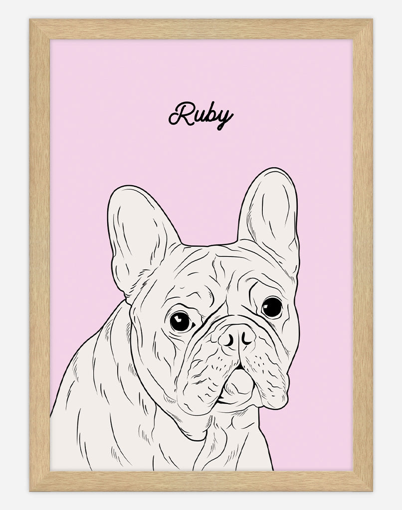 Custom Pet Portrait Minimal Style Dog Portrait