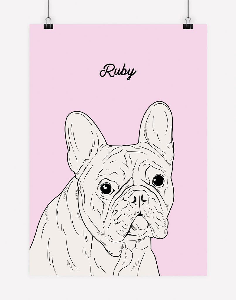 Custom Pet Portrait Minimal Style Dog Portrait