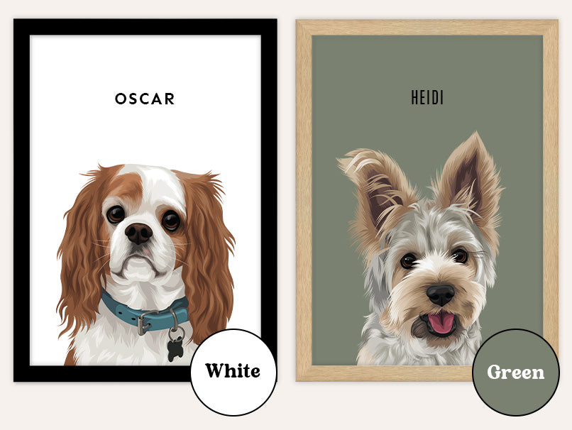 Pet Portraits Australia - Framed Pet Portrait White Background