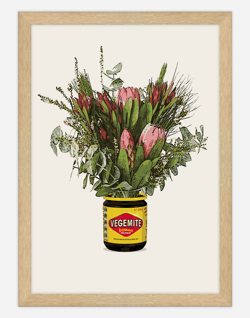 Vegemite Bouquet - A4 - Timber Frame - Australia