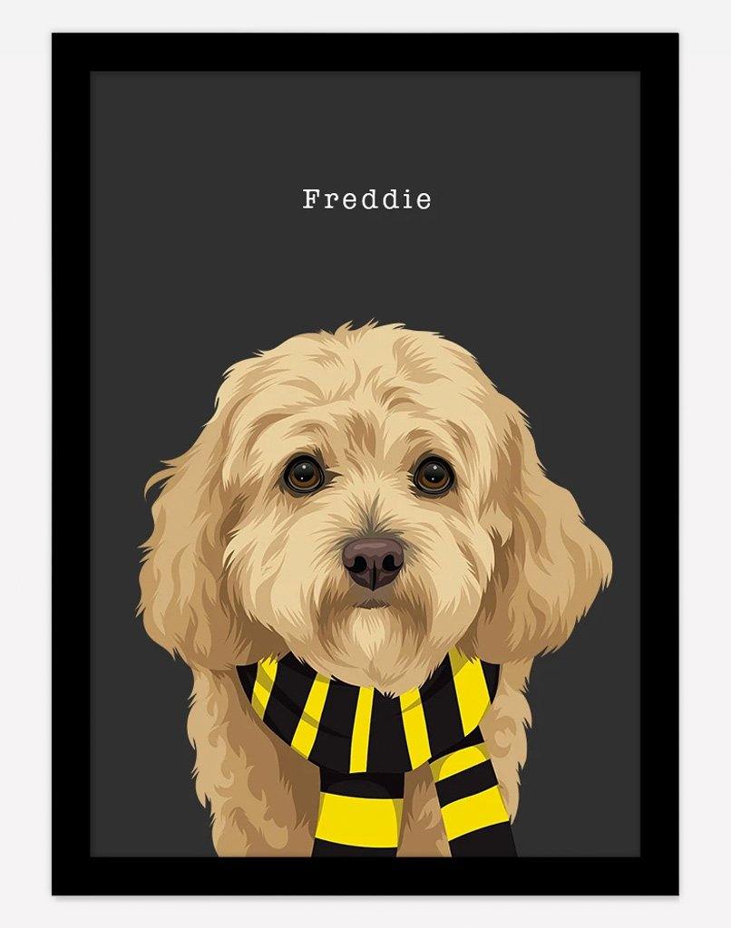 Custom Pet Portrait - Footy Fan - A4 - Unframed - Australia