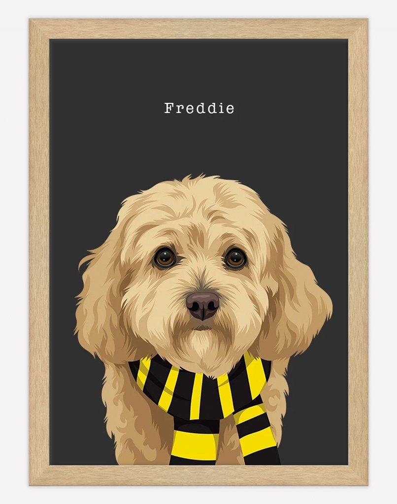 Custom Pet Portrait - Footy Fan - A4 - Unframed - Australia