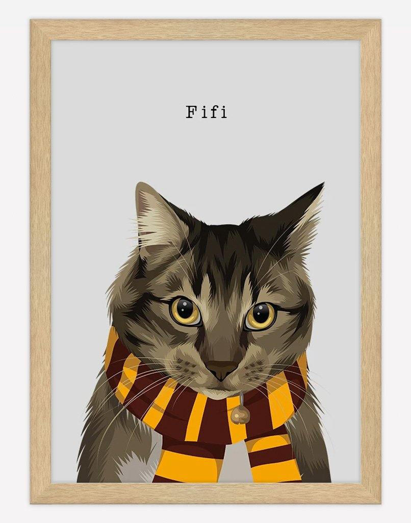 Custom Pet Portrait - Footy Fan - A4 - Unframed - Australia