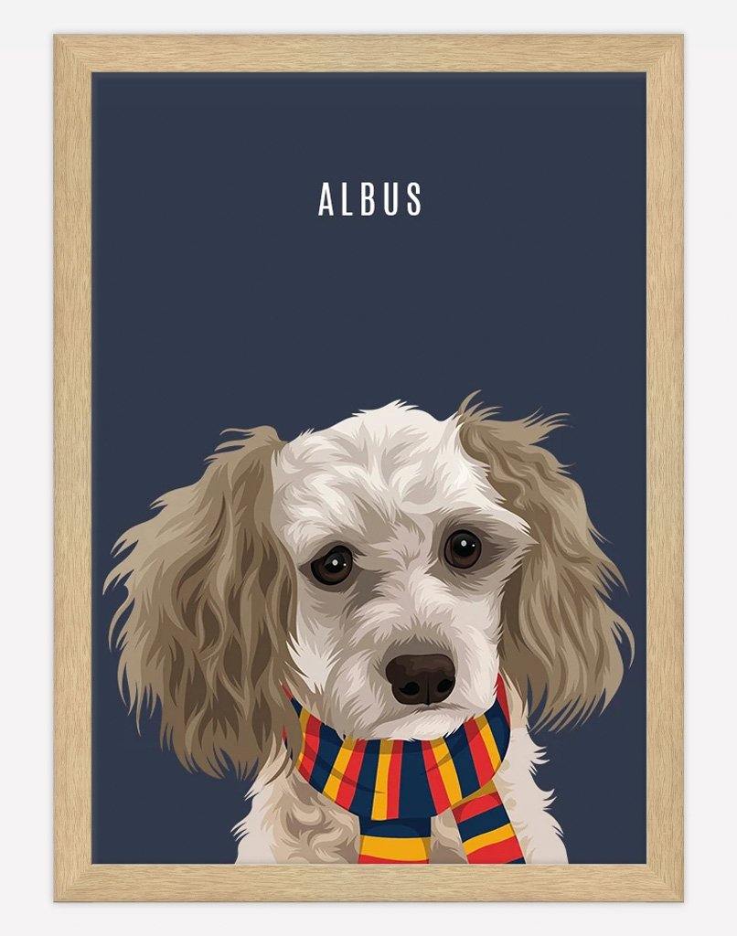 Custom Pet Portrait - Footy Fan - A4 - Unframed - Australia