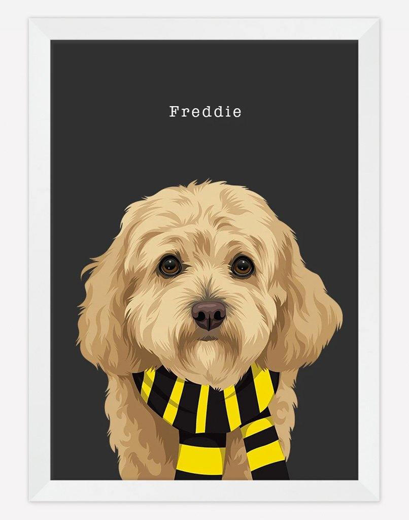 Custom Pet Portrait - Footy Fan - A4 - Unframed - Australia