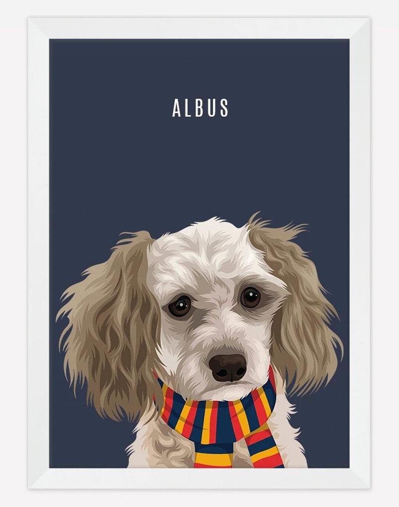 Custom Pet Portrait - Footy Fan - A4 - Unframed - Australia