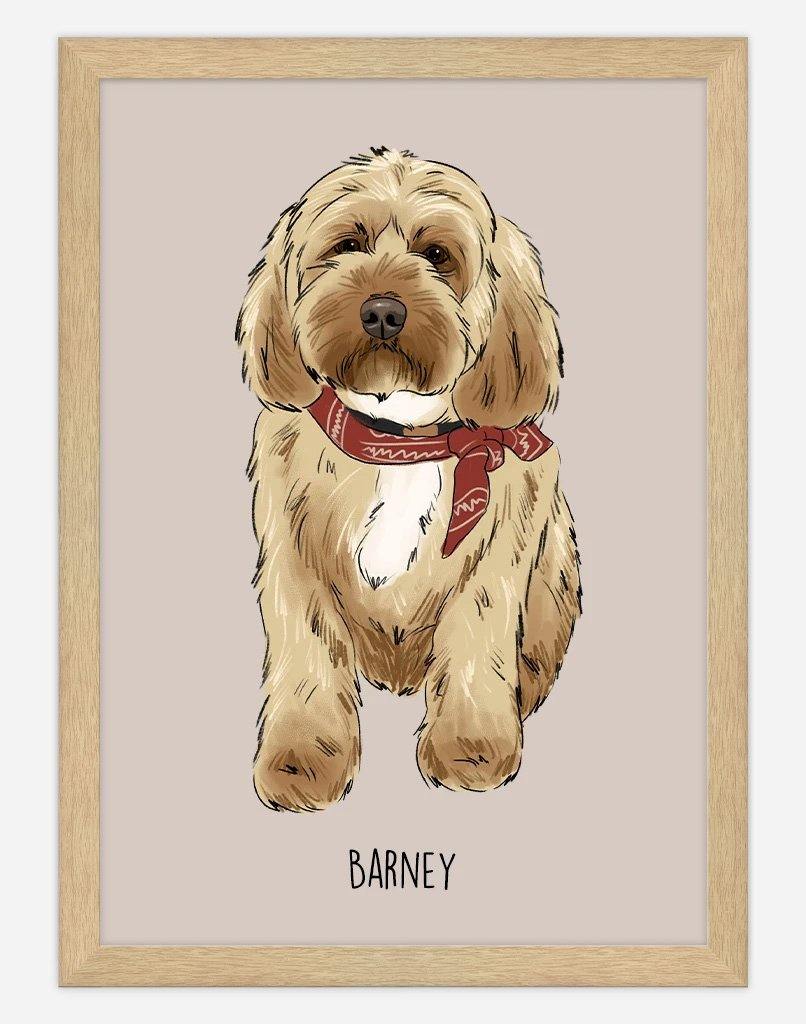 Custom Pet Portrait - Doodle Style - A4 - Unframed - One Australia