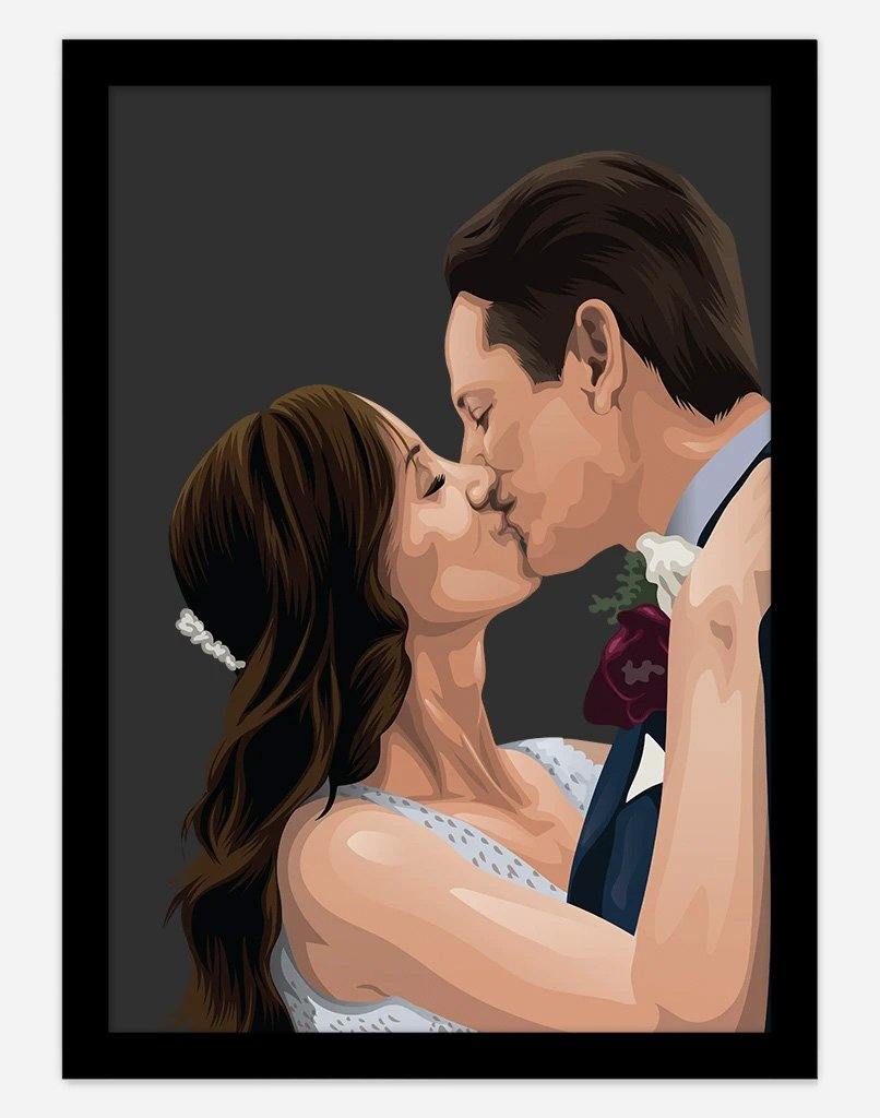 Custom Couple Portrait - A4 - Unframed - Two Australia