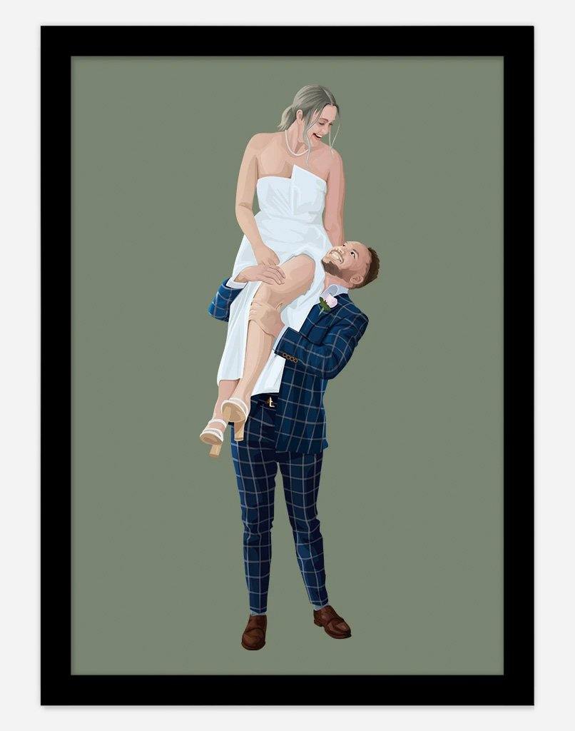 Custom Couple Portrait - A4 - Unframed - Two Australia