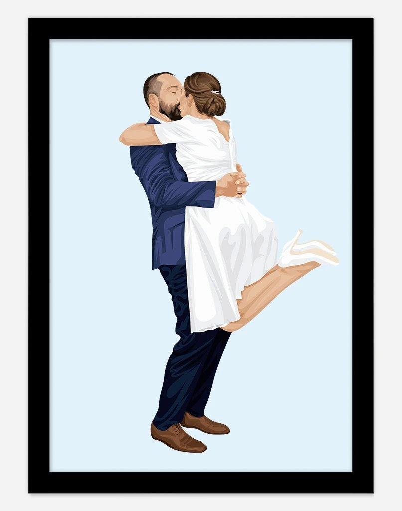 Custom Couple Portrait - A4 - Unframed - Two Australia