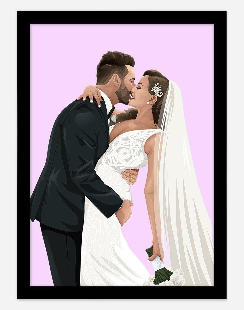 Custom Couple Portrait - A4 - Unframed - Two Australia