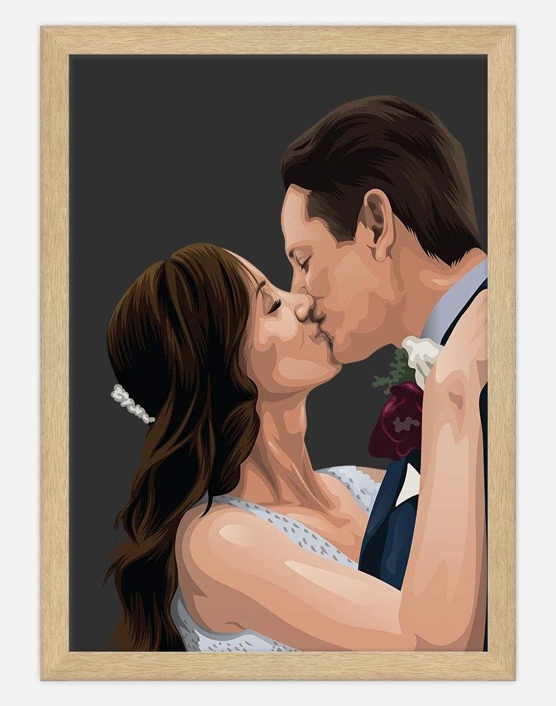 Custom Couple Portrait - A4 - Unframed - Two Australia