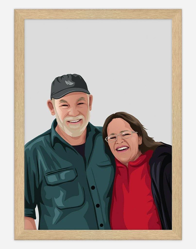 Custom Couple Portrait - A4 - Unframed - Two Australia