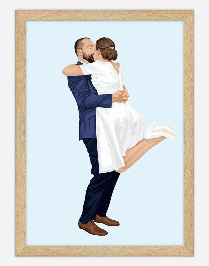 Custom Couple Portrait - A4 - Unframed - Two Australia