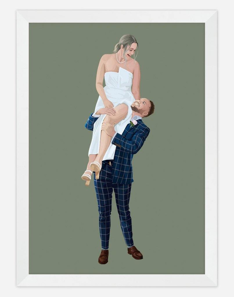 Custom Couple Portrait - A4 - Unframed - Two Australia