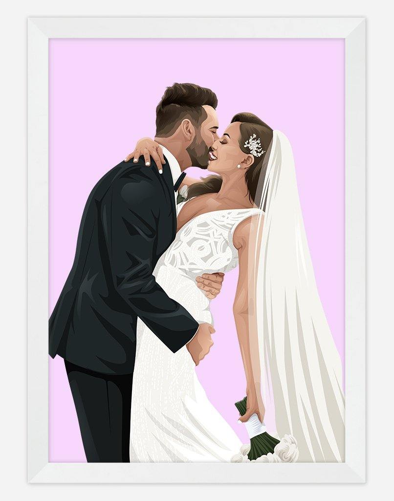 Custom Couple Portrait - A4 - Unframed - Two Australia