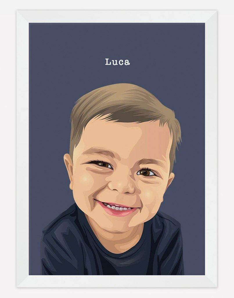 Custom Child Portrait - A4 - White Frame - One Australia