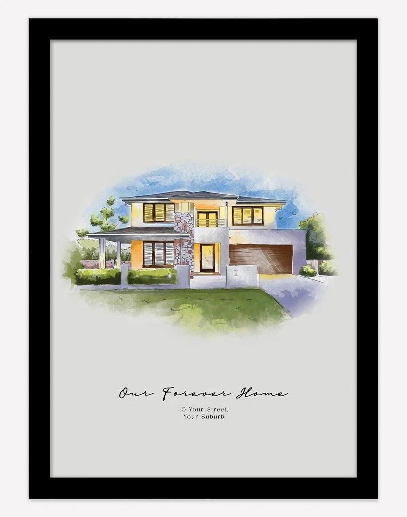 Custom House Portrait - A4 - Unframed - Portrait Australia
