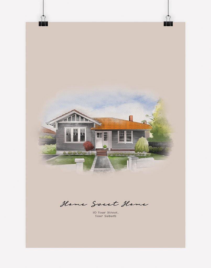 House Portrait - Digital File Only - Oat - Portrait - Australia