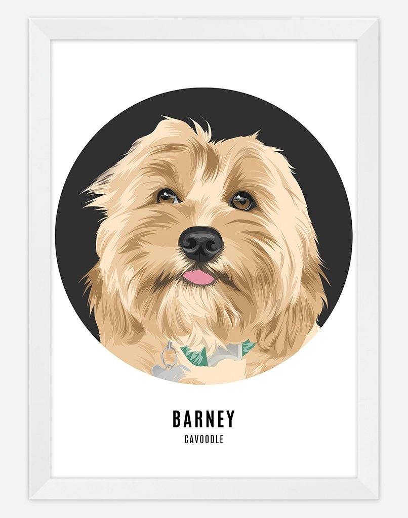 Custom Pet Profile Portrait - Single Pet - A4 - Unframed - Australia