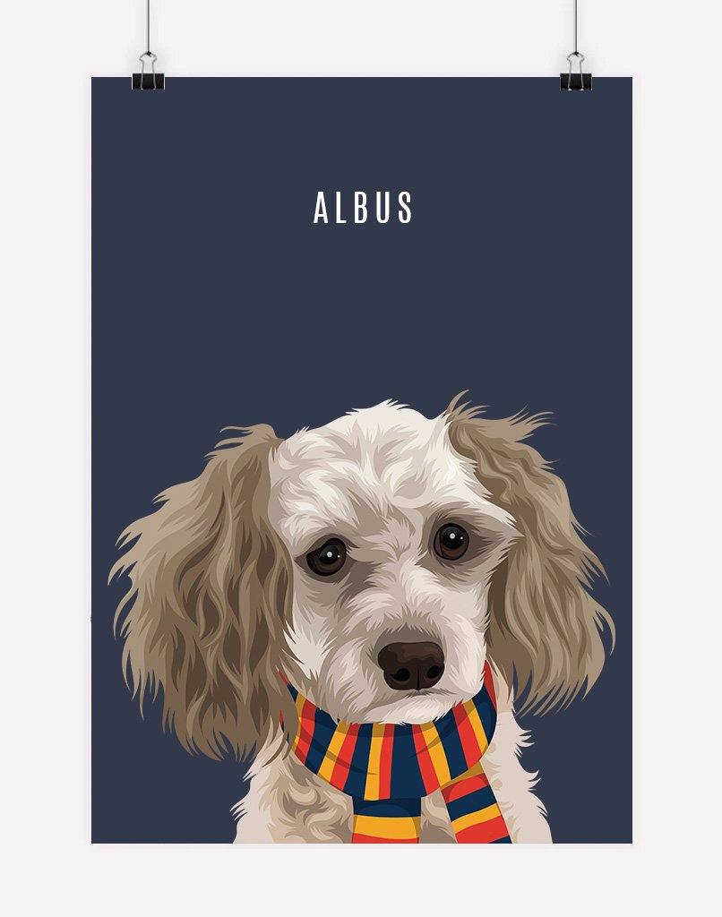 Custom Pet Portrait - Footy Fan - A4 - Unframed - Australia