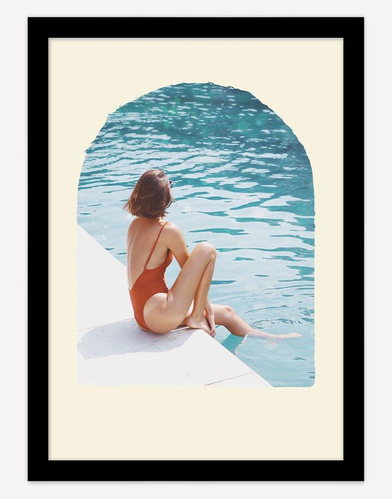 Poolside | Photography - Wall Art - A4 - Black Frame - Cream Australia
