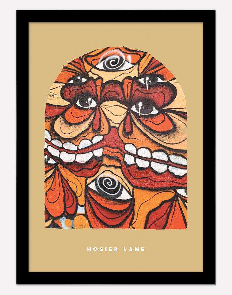 Hosier Lane | Photography - Wall Art - A4 - Black Frame - Golden Australia
