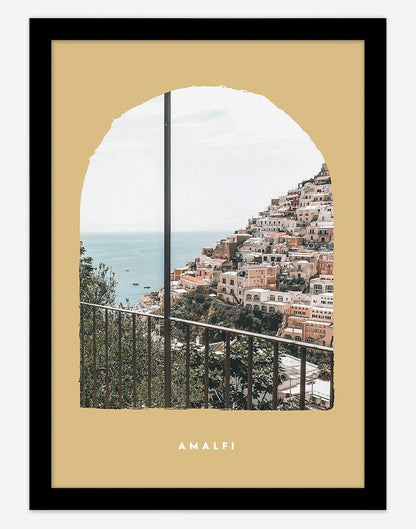 Amalfi II | Photography - Wall Art - A4 - Black Frame - Golden Australia
