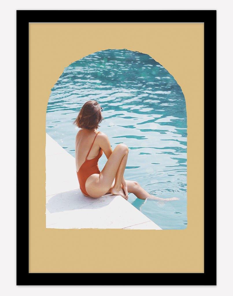 Poolside | Photography - Wall Art - A4 - Black Frame - Golden Australia