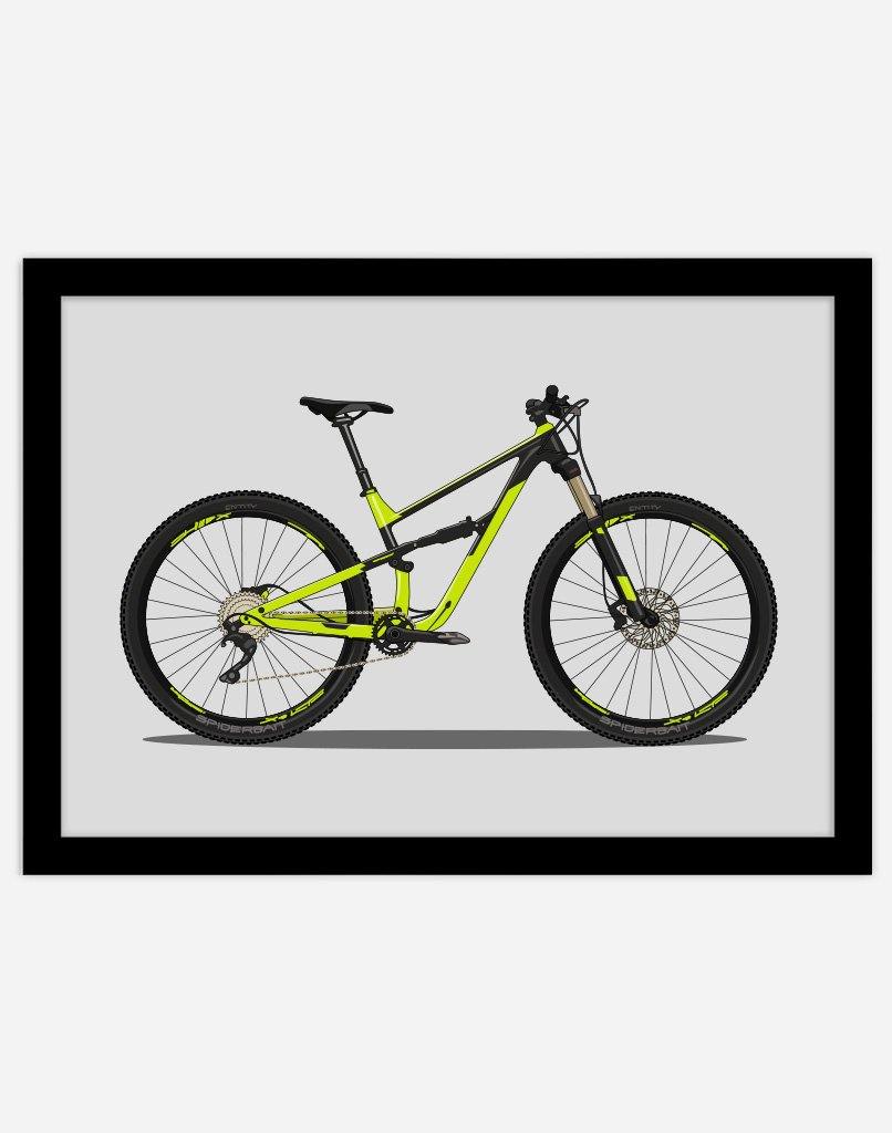 Custom Bike Portrait - A4 - Black Frame - Landscape Australia